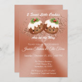 Baby shower met kersttwitterkoekjes kaart (Voorkant / Achterkant)