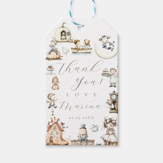 Baby Shower met kinderrijmpjes Cadeaulabel (Voorkant)