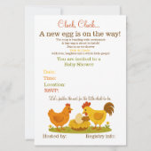 Baby shower met kippenthema kaart (Voorkant)