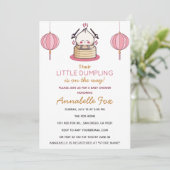 Baby shower met kleine duimbepaling kaart (Staand voorkant)