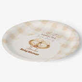 Baby shower met kleine duimbepaling papieren bordje (Gekanteld)