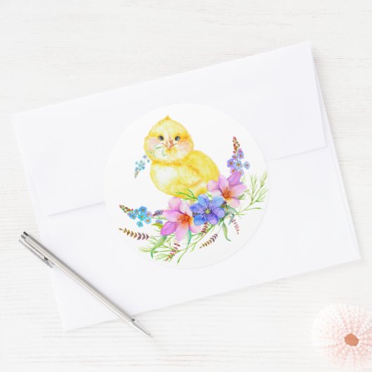 Baby shower met kleine griep ronde sticker (Envelop)