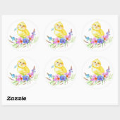 Baby shower met kleine griep ronde sticker (Vel)