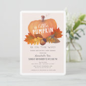 Baby shower met kleine pompoenherfst kaart (Staand voorkant)