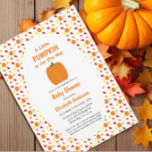 Baby shower met kleine pompoenherfst kaart