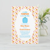 Baby shower met kleine pompoenherfst kaart (Staand voorkant)