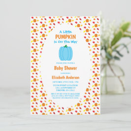 Baby shower met kleine pompoenherfst kaart