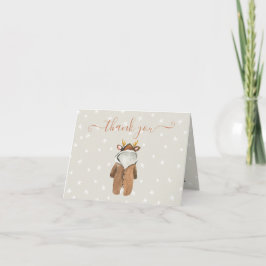 Baby shower met kleine rendierkerstwinter bedankkaart