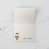 Baby shower met kleine rendierkerstwinter bedankkaart (Binnen)