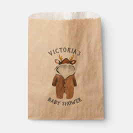 Baby shower met kleine rendierkerstwinter bedankzakje