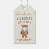 Baby shower met kleine rendierkerstwinter cadeaulabel (Voorkant)