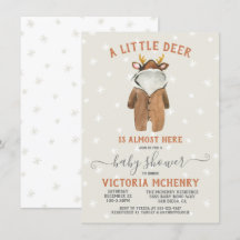 Baby shower met kleine rendierkerstwinter