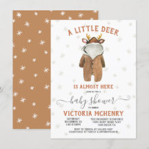 Baby shower met kleine rendierkerstwinter