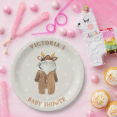 Baby shower met kleine rendierkerstwinter papieren bordje (Feest)