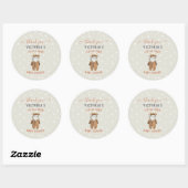 Baby shower met kleine rendierkerstwinter ronde sticker (Vel)