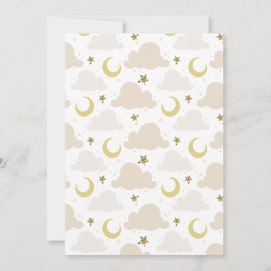 baby shower met kleine sterren op uitnodiging per  (Achterkant)