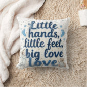 Baby shower met kleine voetjes kussen (Deken)