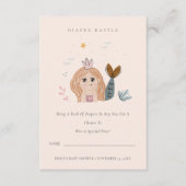 Baby shower met kleine zwarte zeemeermin informatiekaartje (Voorkant)