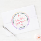Baby shower met lichte roze ombre ronde sticker (Envelop)