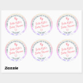 Baby shower met lichte roze ombre ronde sticker (Vel)