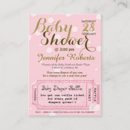 Baby shower met luierkaartje informatiekaartje