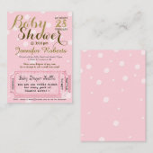 Baby shower met luierkaartje informatiekaartje (Voorkant / Achterkant)