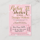 Baby shower met luierkaartje informatiekaartje (Voorkant)