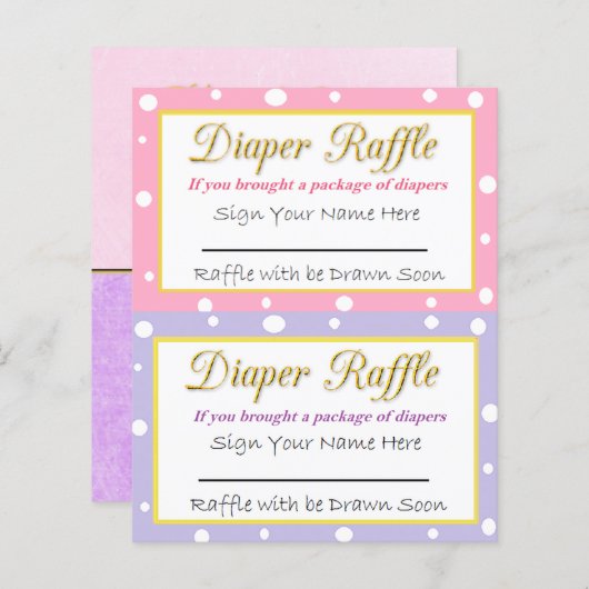 Baby shower met luierspoeling Roze en Paars (Voorkant / Achterkant)