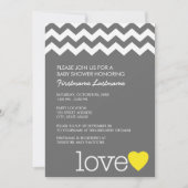 Baby shower met moderne chevrons en hart kaart (Voorkant)