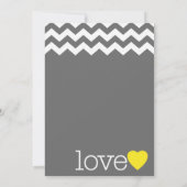 Baby shower met moderne chevrons en hart kaart (Achterkant)