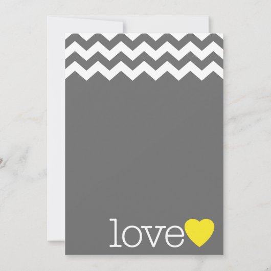 Baby shower met moderne chevrons en hart kaart (Achterkant)