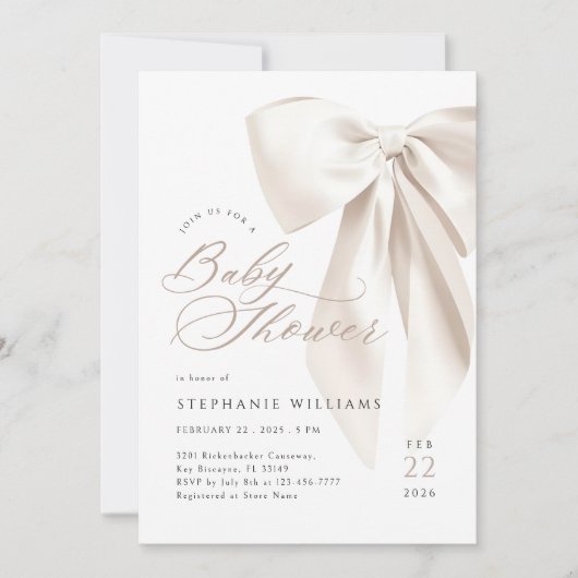 Baby shower met neutrale boog kaart (Voorkant)