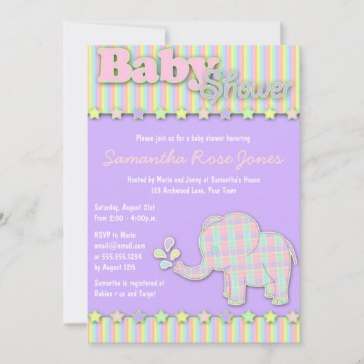  Baby shower met olifant Kaart (Voorkant)