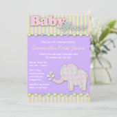  Baby shower met olifant Kaart (Staand voorkant)