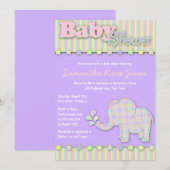  Baby shower met olifant Kaart (Voorkant / Achterkant)
