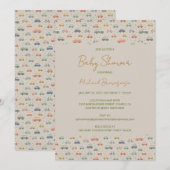 Baby Shower met Oude Voertuigen Kaart (Voorkant / Achterkant)