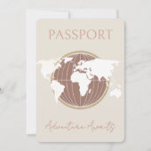 Baby shower met paspoortthema kaart (Voorkant)