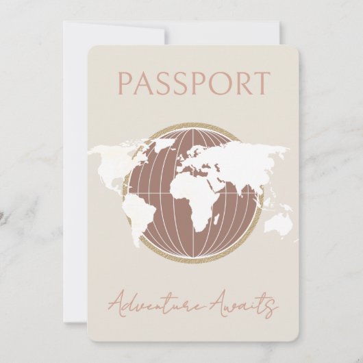 Baby shower met paspoortthema kaart (Voorkant)