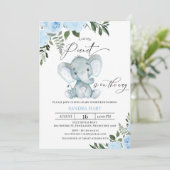 Baby shower met pinda's kaart (Staand voorkant)