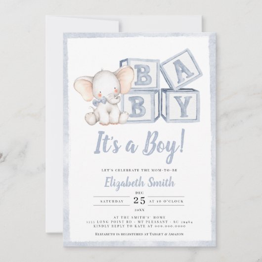 Baby shower met pinda's kaart (Voorkant)