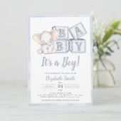 Baby shower met pinda's kaart (Staand voorkant)