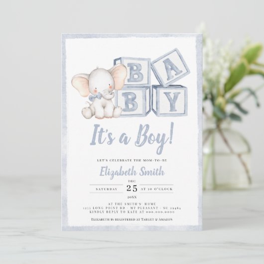 Baby shower met pinda's kaart (Staand voorkant)