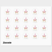 Baby shower met platte korrels ronde sticker (Vel)