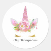 Baby shower met platte korrels ronde sticker (Voorkant)