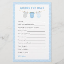 Baby shower met podysuit wenst Baby - blauw