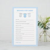 Baby shower met podysuit wenst Baby - blauw (Staand voorkant)