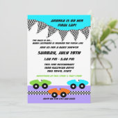 Baby Shower met raceauto thema Kaart (Staand voorkant)
