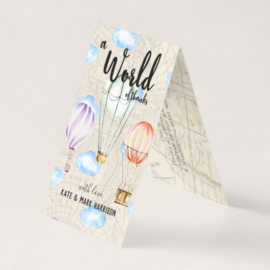 Baby shower met reisthema | Bedankt Opmerking Kaart (Voorkant)