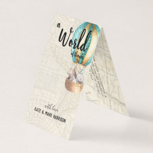 Baby shower met reisthema   Bedankt Opmerking Kaart