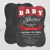Baby shower met rode-alkbordvlag uitnodigen kaart (Voorkant / Achterkant)